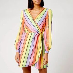 Olivia Rubin Meg Sequins Dress Rainbow Resort Stripe 2